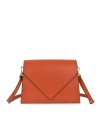 LOET V envelope leather shoulder bag- Burnt orange