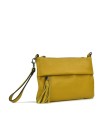 LOET Leather wristlet clutch bag- Mustard yellow