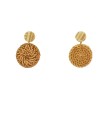 Handmade rattan circle earrings