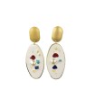 White acrylic drop earrings