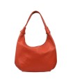 LOET leather semi-circle shoulder bag- Burnt Orange